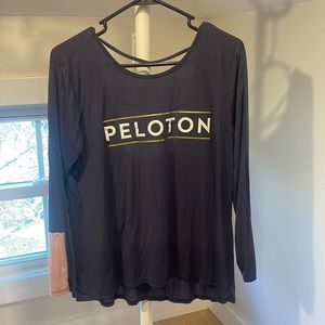 Peloton by Nualime Long Sleeve Navy Blue & Pink Size Medium